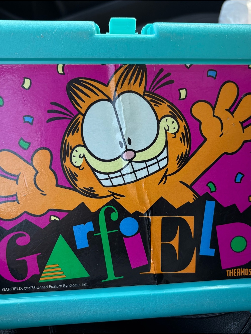 Vintage Garfield 1978 Thermos Lunchbox box & Matching Thermos Retro Collectible